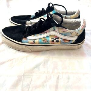 Vans RARE Old Skool Loteria Patchwork Comic Print Sneakers SZ 6.5 Men Women SZ 8